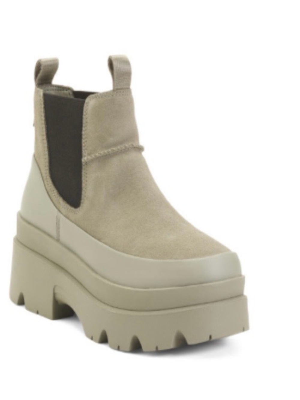UGG Suede Platform Boots in Moss Green